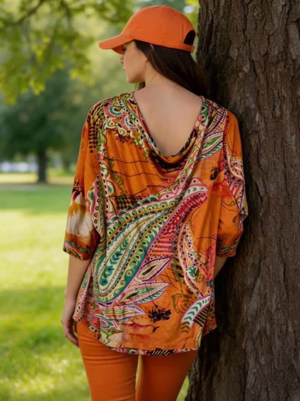 Monroe & Main Boho Paisley Print Top - Picture 3 of 12